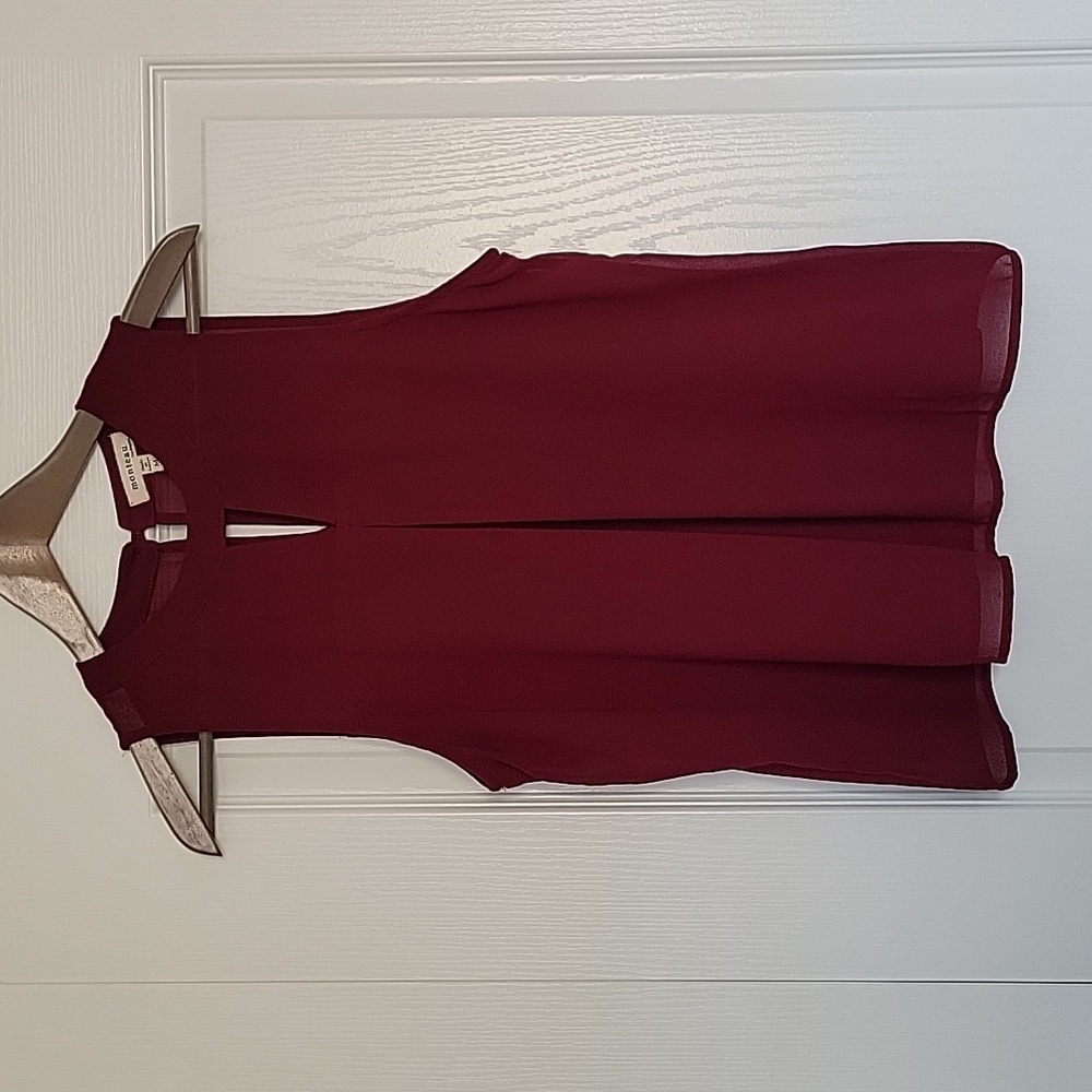 Monteau Plum Wine Sleeveless Dress Tank Top